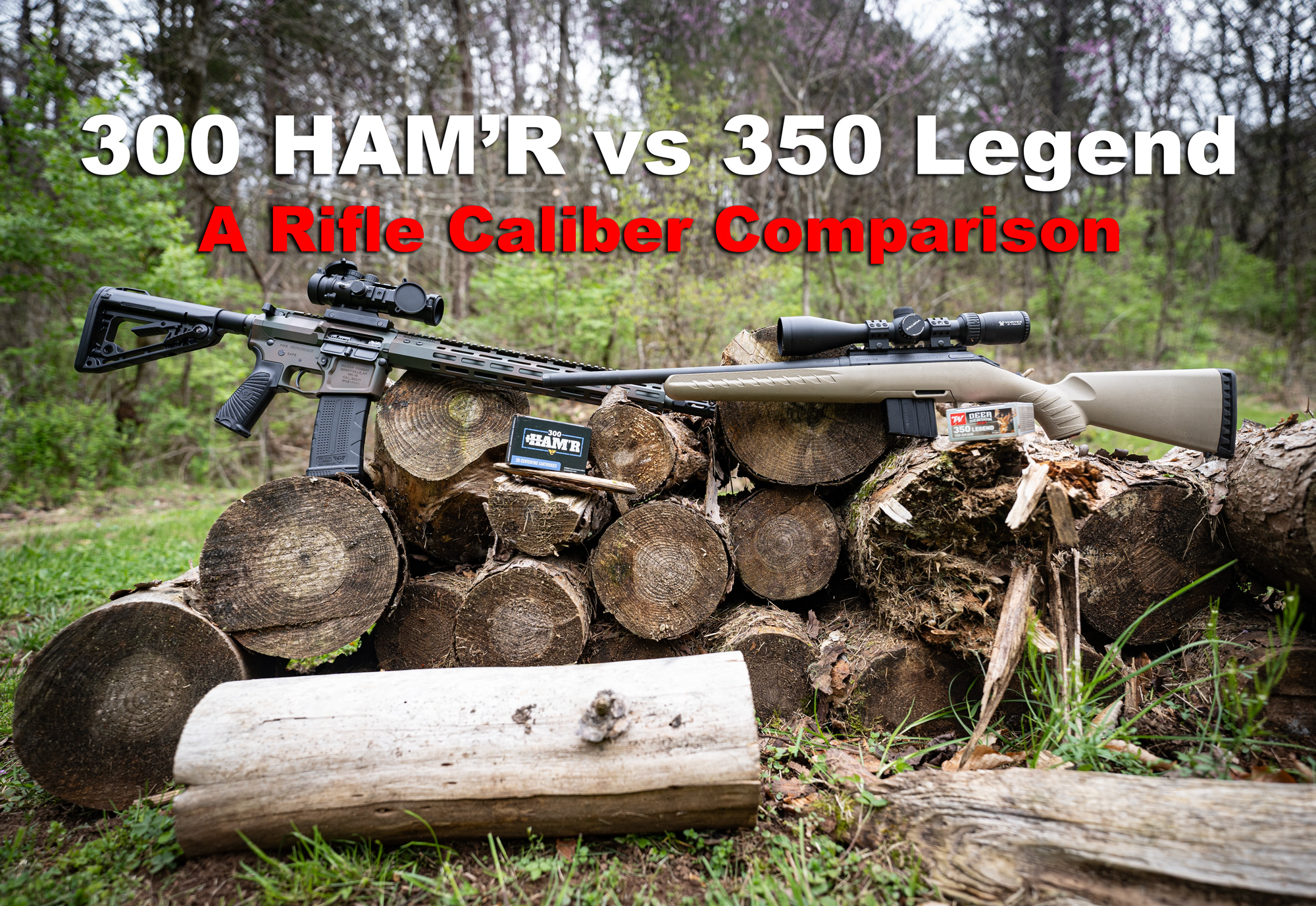 300 HAM'R vs 350 legend rifles and ammo at a shooting range
