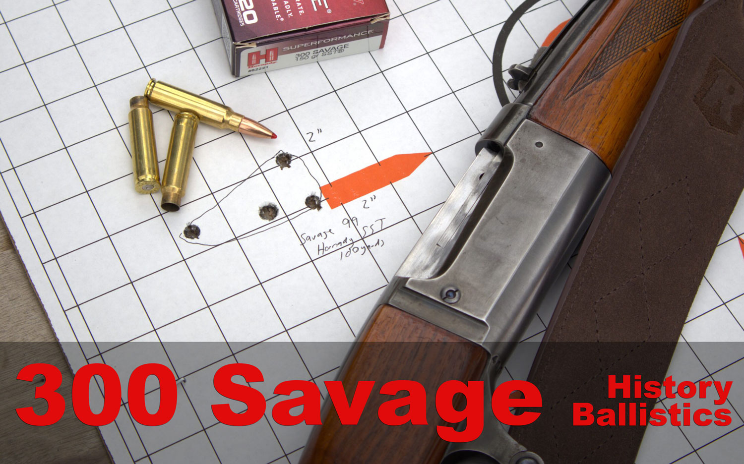 .300 savage ammo and a rifle on a target