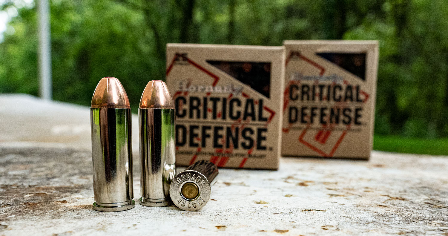 Hornady Critical Defense ammo showing headstamp