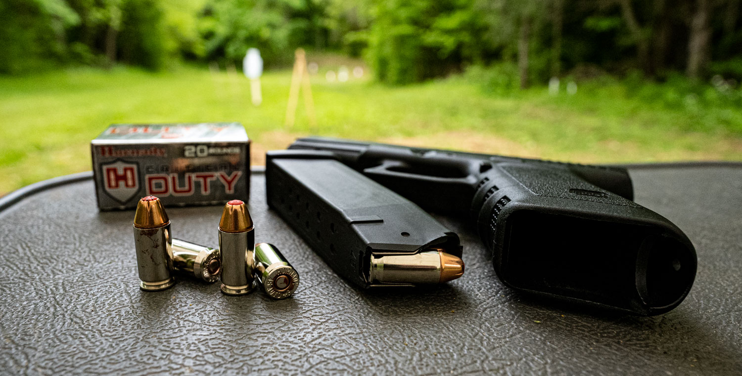 Hornady Critical Duty ammo with full size Glock pistol