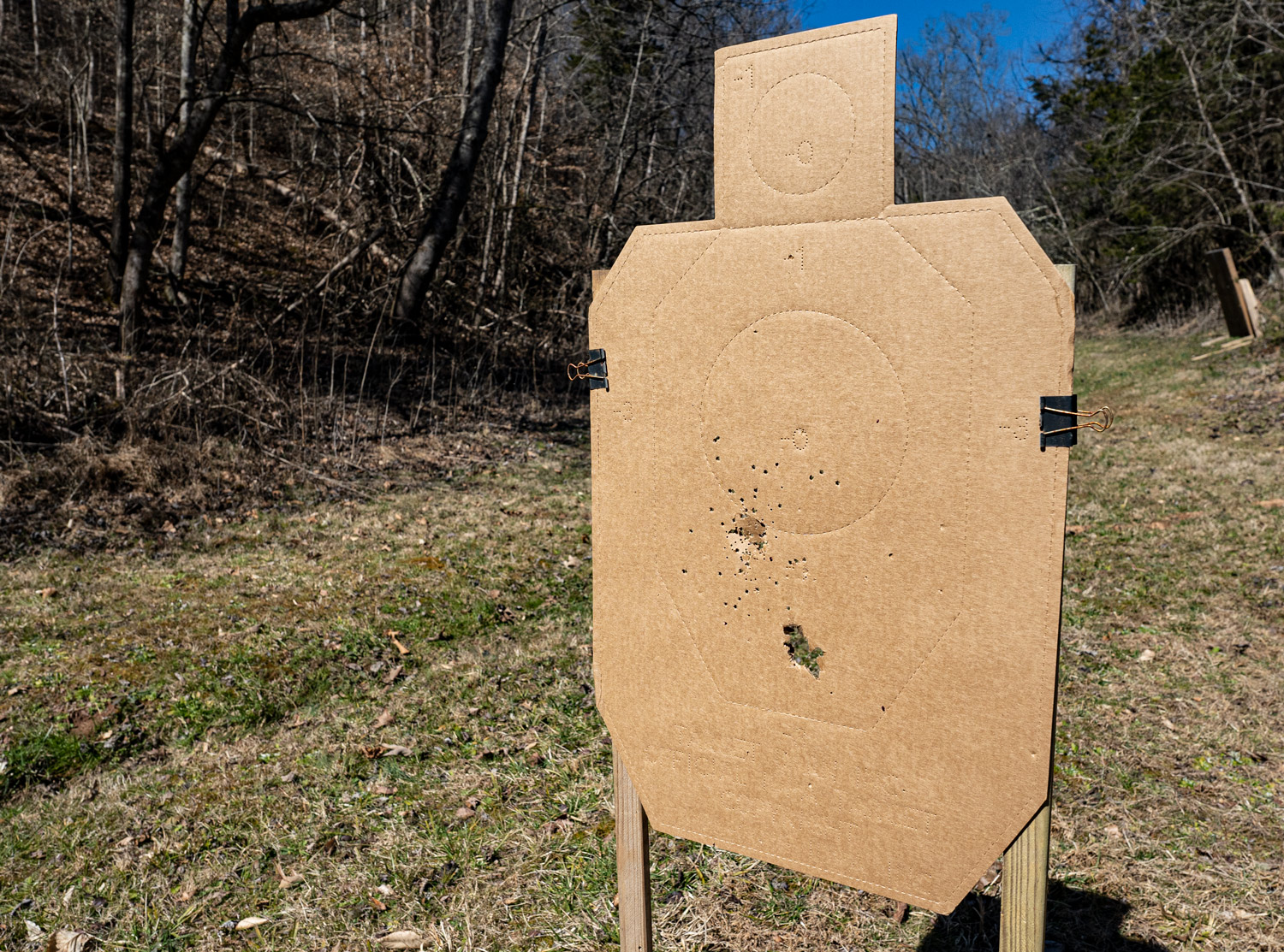 Pattern on a target at a shooting range