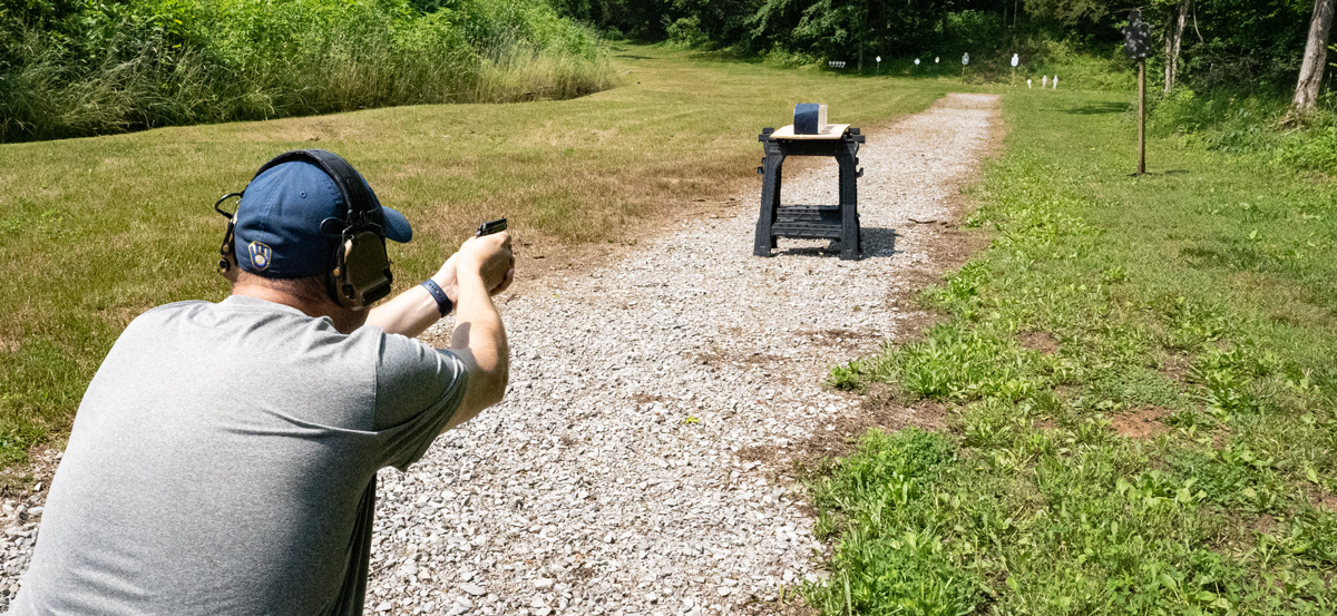 Firing a 25 ACP pistol into ballistic gelatin