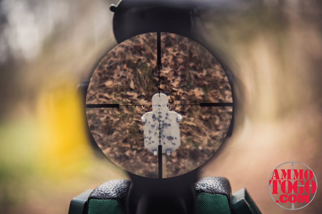 photo looking through a Primary Arms scope at 200 yards with the Ruger Precision rifle chambered in 6.5 Creedmoor