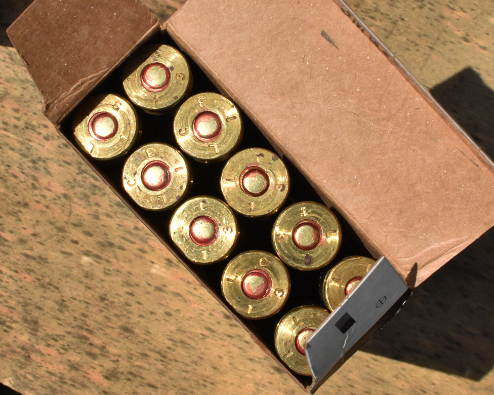 50 BMG M33 ammo on a table in a box