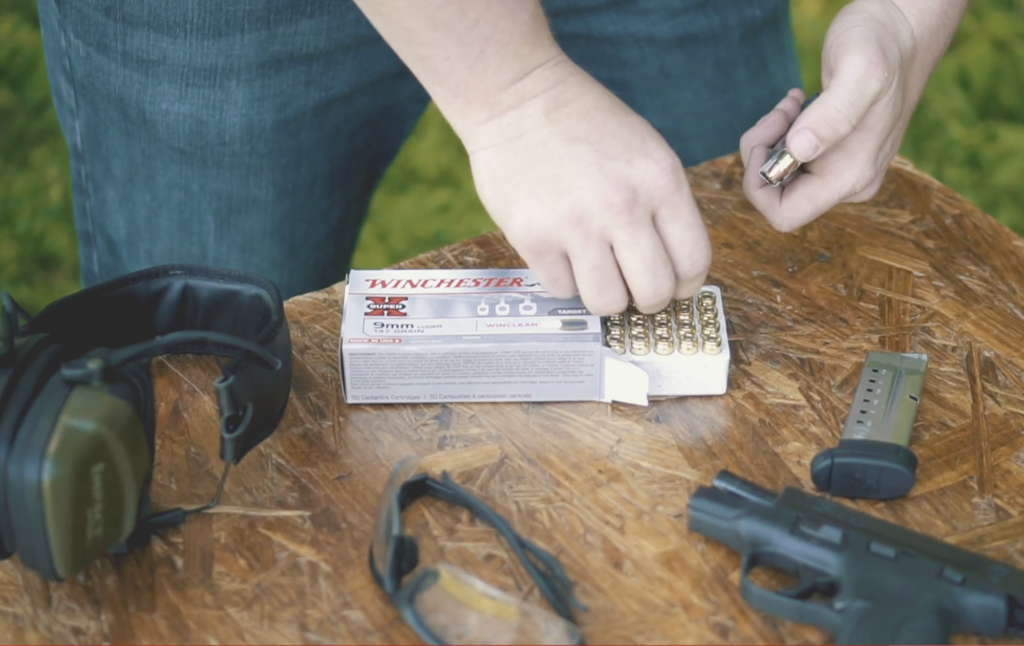 Loading Brass Enclosed Bullets into a gun magazine