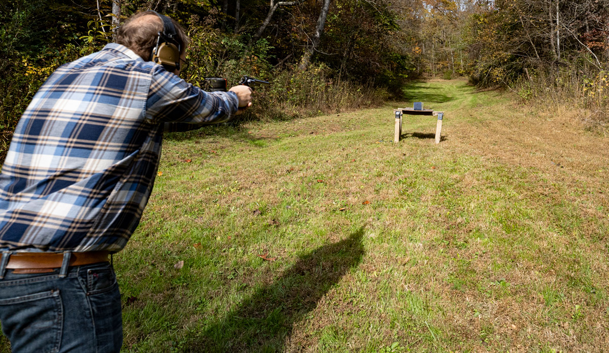 Shooting ammo into ballistic gelatin to test self-defense effectiveness