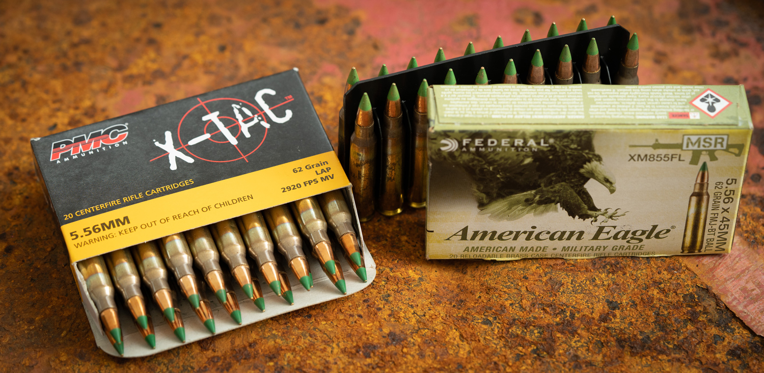 PMC and Federal M855 ammo on a table